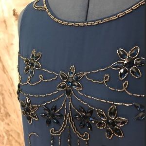 $10🎈Blue Beaded Forever 21 Tank Top